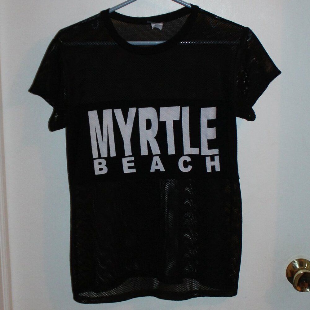 Girl's Black mesh "Myrtle Beach" Cover-up